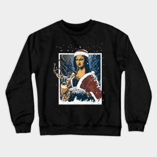 Mona Lisa Santa Christmas Crewneck Sweatshirt